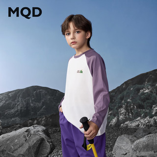 马骑顿（MQD）男童25秋亲肤舒适撞色卡通打底衫长袖T恤内搭 深紫 130