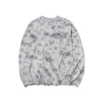 AOZA户外运动扎染美利奴羊毛T恤长袖打底徒步外穿春夏男女 黑色 L