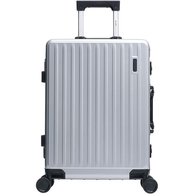 PLUS会员：爱华仕 大容量铝框旅行箱成人行李箱拉杆箱旅游箱包 银色 24英寸 需托运箱