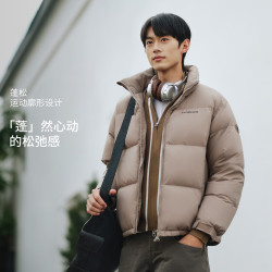 坦博尔 冬季热卖立领羽绒服城市通勤简约厚外套男女同款TA5560331D 月霜灰 2XL (185)