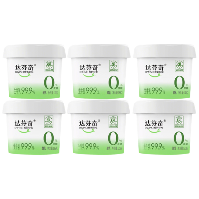 PLUS会员：Davinci 酸奶135g*6杯原味低温0蔗糖酸奶低gi认证