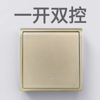 施耐德(Schneider)电气施耐德开关丰尚系列家用金色一开五孔二三插86型暗装开关插座 一开双控