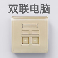 施耐德(Schneider)电气施耐德开关丰尚系列家用金色一开五孔二三插86型暗装开关插座 双电脑插