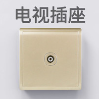 施耐德(Schneider)电气施耐德开关丰尚系列家用金色一开五孔二三插86型暗装开关插座 电视插座