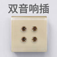 施耐德(Schneider)电气施耐德开关丰尚系列家用金色一开五孔二三插86型暗装开关插座 双音响插