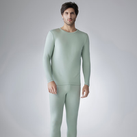 舒雅 男女款圆领3A抗菌长袖长裤保暖内衣套装E5/23887W 男款E5/19192W绿色 2XL