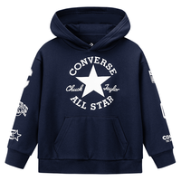 Converse匡威儿童卫衣冬季摇粒内搭上衣中大童加绒连帽卫衣新年红色拜年服 藏青蓝 130 /64 【身高116-122cm】