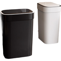 纳份爱卫生间垃圾桶家用2025厕所带盖卫生桶轻奢高档大容量夹缝纸篓 黑色大号【按压开盖 隔绝异味】