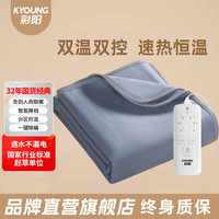 彩阳 双人电热毯自动断电智能定时 4档定时除螨灰色 左右分区控温标准 180cm*150cm