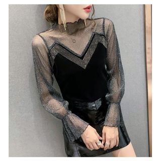  胖织缘福 性感独特设计 女士打底衫