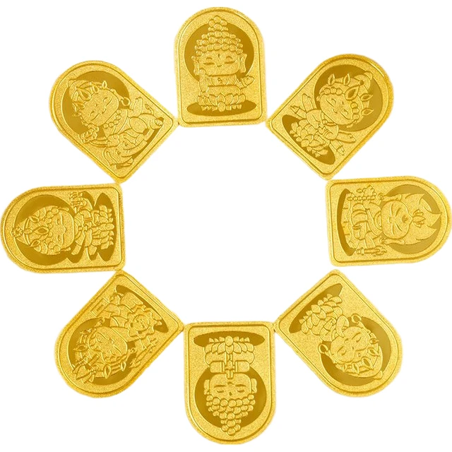 领丰金黄金生肖八大守护神足金9999金条金片投资收藏节日送人礼物 足金9999 普贤菩萨 1g