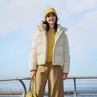 坦博尔泡芙短款羽绒服女可脱卸帽冬季保暖外套TB5530520D 奶芙米 XL (175)