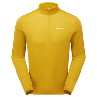 MONTANE盟泰恩DART ZIP NECK户外速干衣男圆领透气抑菌登山徒步衫长袖 银杏金 M