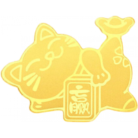 周大生黄金足金条投资金币躺赢猫金片黄金手机贴 【躺赢猫】足金金贴