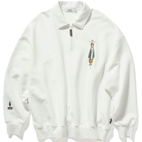 nautica white sail【明星同款】白帆×POPBOY联名系列 中性纯棉半开襟卫衣PBKW3413 白色1BW L