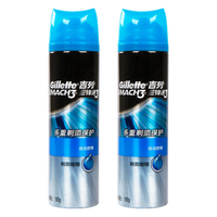 吉列剃须泡沫软化胡须刮胡膏男士剃须液刮胡子刀须泡 两瓶装 锋速3啫喱