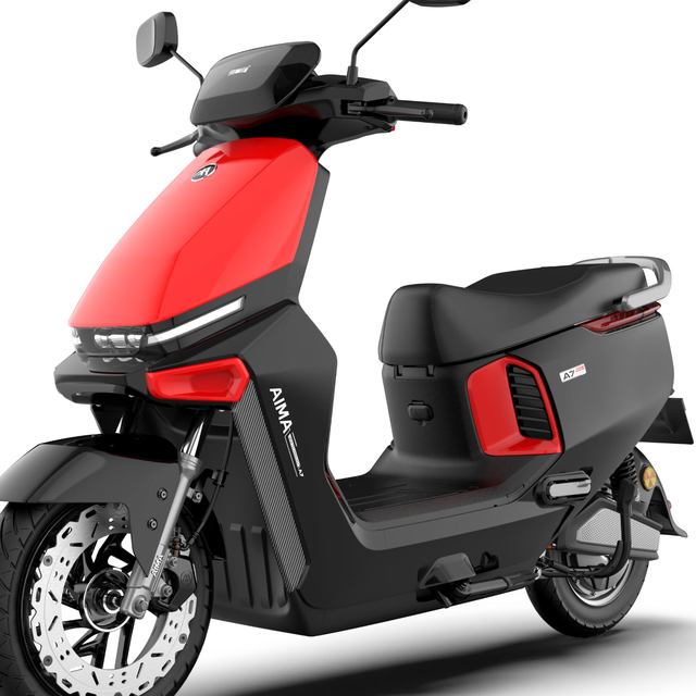 爱玛 A7极速版电动车72V石墨烯铅酸电池长续航  魂动红