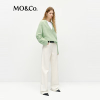 MO&Co.【C+系列】牛仔裤春酵洗棉质高腰及地直筒MBE1JENK07 牛仔白色 XXS 24