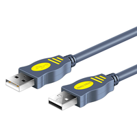 JH 晶华 USB2.0数据连接线公对公 双头移动硬盘双公头usb数据传输线笔记本电脑散热器机顶盒 灰色1.5米 U110E