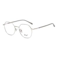 帕莎近视眼镜框时尚框架眼镜可配近视防蓝光办公电脑金属圆形PJ66381 -111-银色