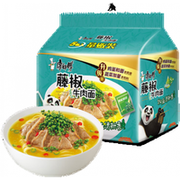 康师傅方便面大食袋红烧牛肉面速食袋装大食袋组合整箱拉面泡面 【五连 《五连包》123克1倍半藤椒牛肉面