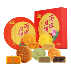 安琪 七星伴月心意月饼礼盒880g（传统五仁莲蓉蛋黄）
