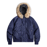 马登 MADEN工装美式复古N2A毛领派克服蓝色座山雕短款棉服夹克外套男冬 海军蓝 【男款棉服/棉袄男/棉衣外套男高级感/厚衣服】 M