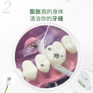 通吃猫正畸含氟膨胀牙线卷薄荷剔牙便携成人牙签线 膨胀牙线1盒