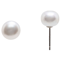天使之泪 淡水珍珠耳钉耳饰女S925银经典简约日常自戴送爱人 5-6mm