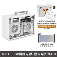 鱼巢 T60机箱白+4.0延长线+鱼巢600W电源全模组