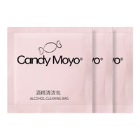 CandyMoyo水性指甲油美甲持久透明不可撕拉 酒精棉片清洁包3片装