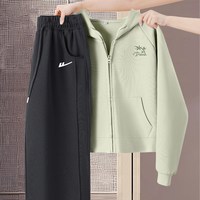 回力灰色卫衣外套裤子两件套女2025超火巨好看的秋冬运动套装