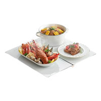 摩飞电器(Morphyrichards) 折叠暖菜板热菜板多功能家用饭菜恒温保温板餐桌方形加热暖菜垫MR8300 MR8309双折叠 【钢化玻璃面板】