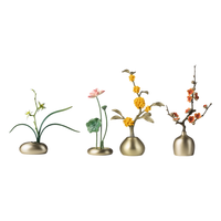 铜师傅《春兰 夏荷 秋桂 冬梅》客厅桌面铜摆件 家居装饰工艺品 春夏秋冬(套装)