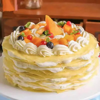 麦巧园玫瑰花爱心水果蛋糕同城配送当日送达 榴莲千层 8英寸（2-4人食用）