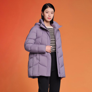 PLUS会员：坦博尔 女士中长款羽绒服 加厚保暖羽绒服 TBF510560D 香融紫 3XL (185)