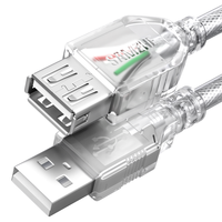 SAMZHE 山泽 UK-503 USB2.0延长线 3m 透明白
