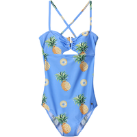 芬狄诗 吊带波点美背交叉轻薄修身显瘦连体泳衣