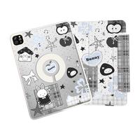  治霆 720°旋转 iPad Air5保护套 笔槽 磁吸折叠三折 透明亚克力防弯硬壳 可拆分