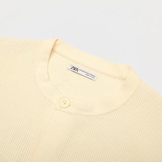 ZARA 男式时尚轻熟稳重风宽松舒适肌理感纯色圆领长袖针织开衫