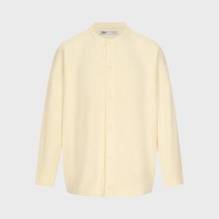 ZARA 男式时尚轻熟稳重风宽松舒适肌理感纯色圆领长袖针织开衫
