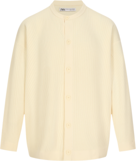 ZARA 男式时尚轻熟稳重风宽松舒适肌理感纯色圆领长袖针织开衫