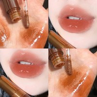 清冷易碎感白开水色!巧克力唇釉镜面水光玻璃唇蜜素颜裸色系口红