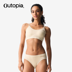 OUTOPIA All Day 美利奴羊毛天丝透气柔软亲肤抗菌女士内衣裤 沙砾黄（内裤） S