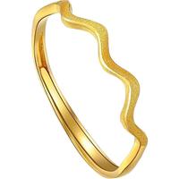 潮宏基 CR0001272200 女士波纹活口足金戒指 拉丝款