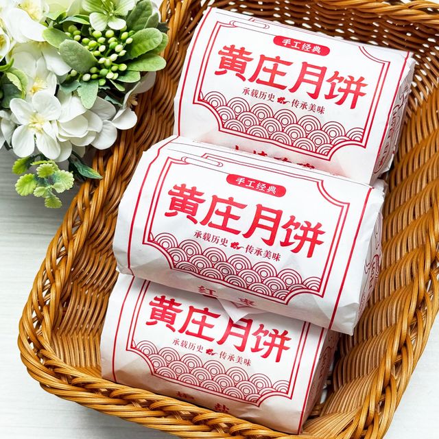 黄庄月饼 黄庄手工酥皮月饼5块