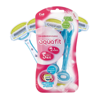 KAI 贝印 自由自在五枚刃女用剃刀 蓝色 3把