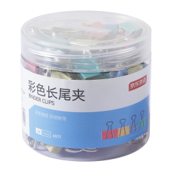 京东京造 6#彩色长尾夹燕尾夹15mm（60只）票夹凤尾夹蝴蝶夹金属票据文件夹子 真实惠系列办公用品