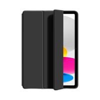 唯少 iPad 5/6保护套9.7英寸2018/2017款苹果平板电脑保护壳三折防摔智能休眠轻薄皮套 经典黑配触屏笔 iPad 5/6通用