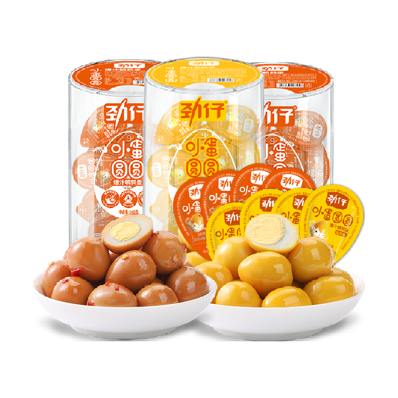 劲仔盐焗香辣鹌鹑蛋约72颗卤蛋小包装办公室零食泡面搭档休闲零食